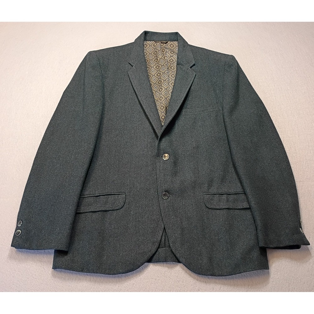 Vtg 60s 70s Penny's Towncraft Sport Coat Blazer Green No Size‎ Tag Minor Flaws